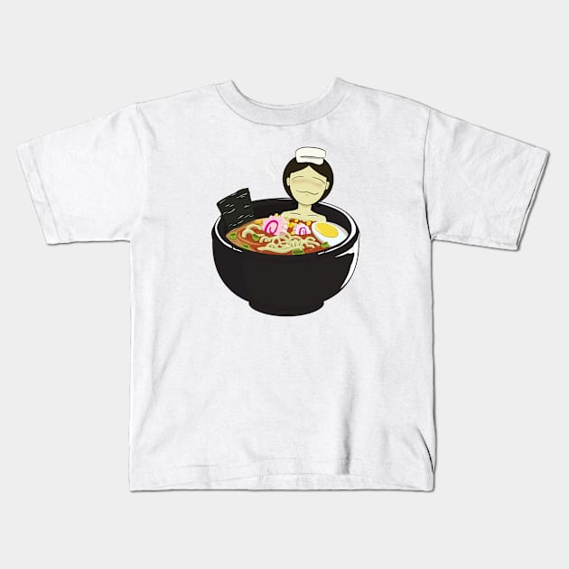 Ramen Onsen Kids T-Shirt by EclairVanilla